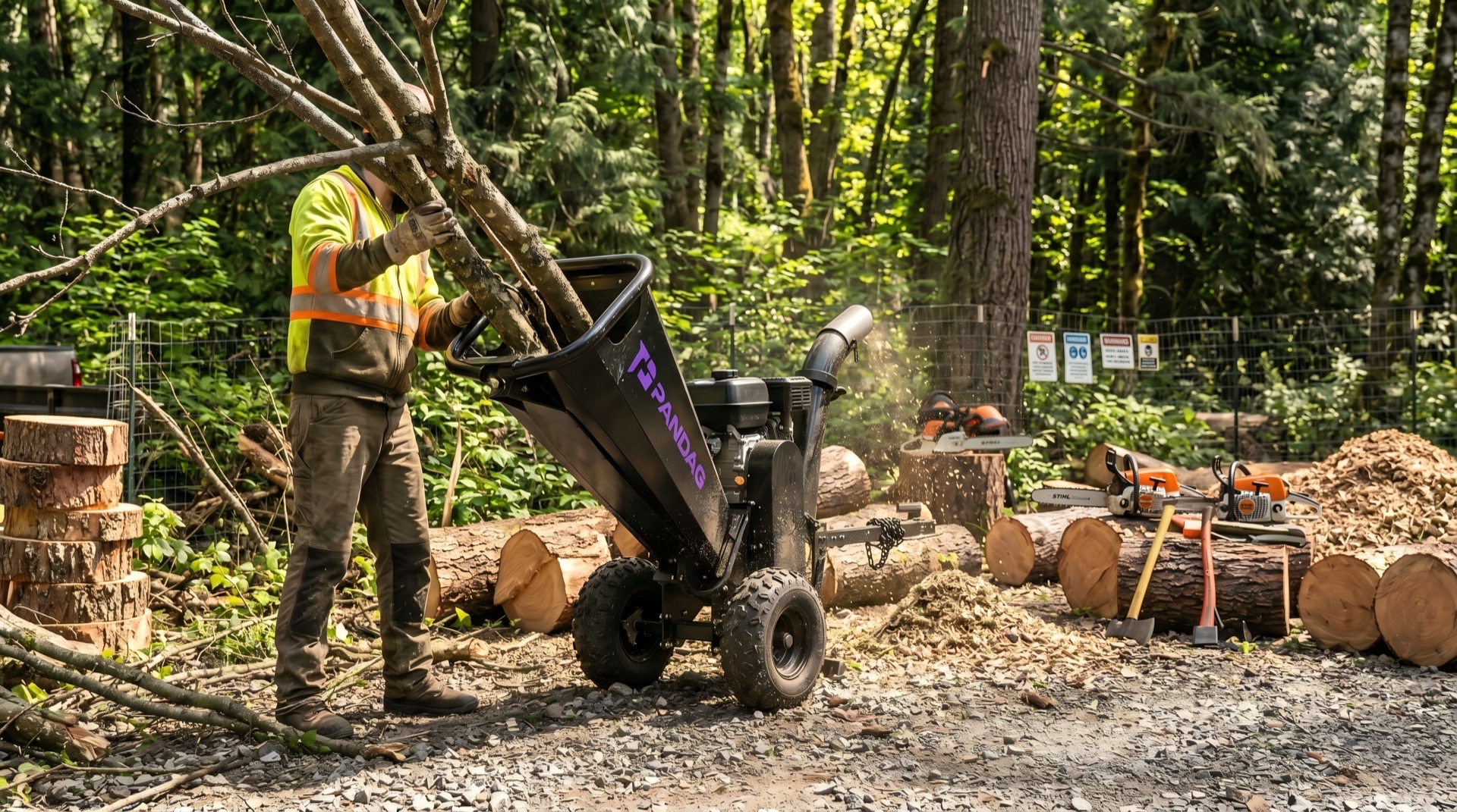 High-Power Wood Chipper